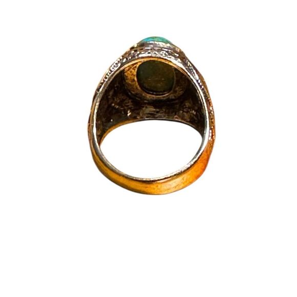 Fashion jewelry imitation turquoise and silver tone Ring size 8 - Picture 5 of 6